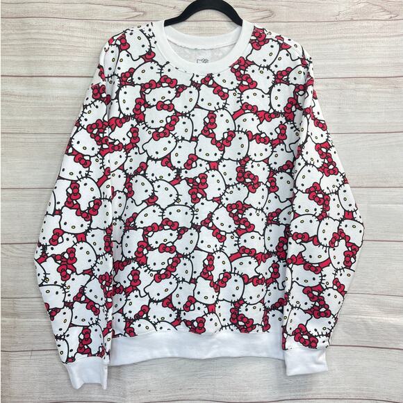 Hello Kitty White Crew Neck Sweatshirt Women’s Plus Size 2X - Picture 1 of 3